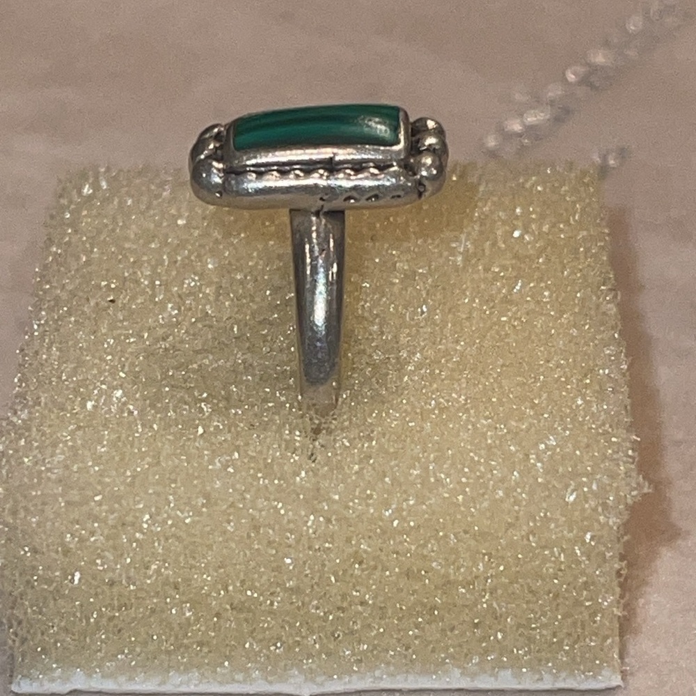 Malachite Ornate Sterling Silver Healing Properties Ring Size 6 - Picture 8 of 14